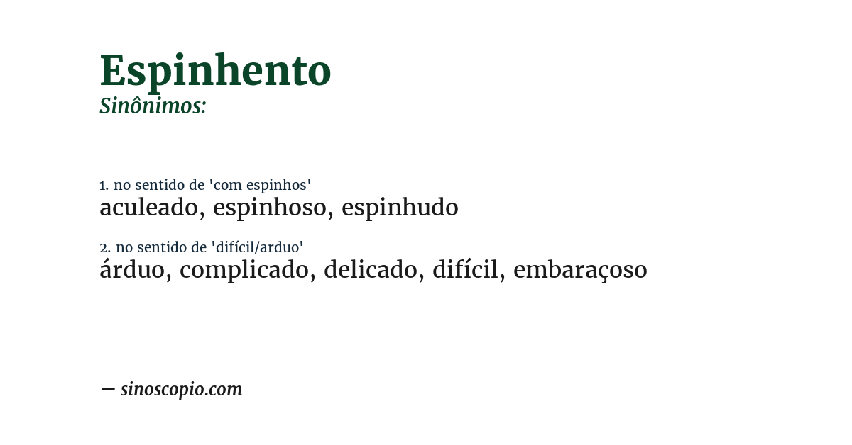 Sinônimo de espinhento