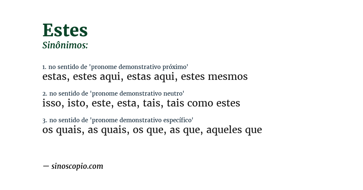 Sinônimo de estes