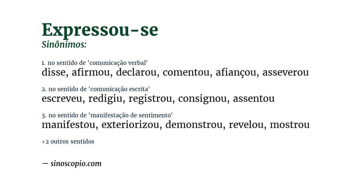Sinônimo de expressou-se