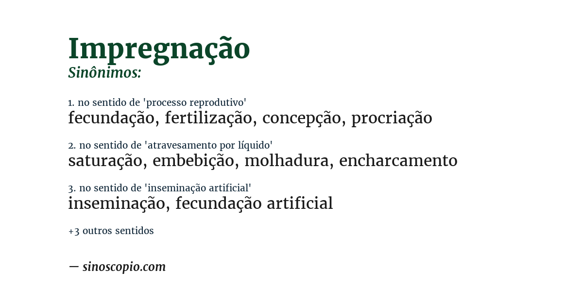Sinônimo de impregnação