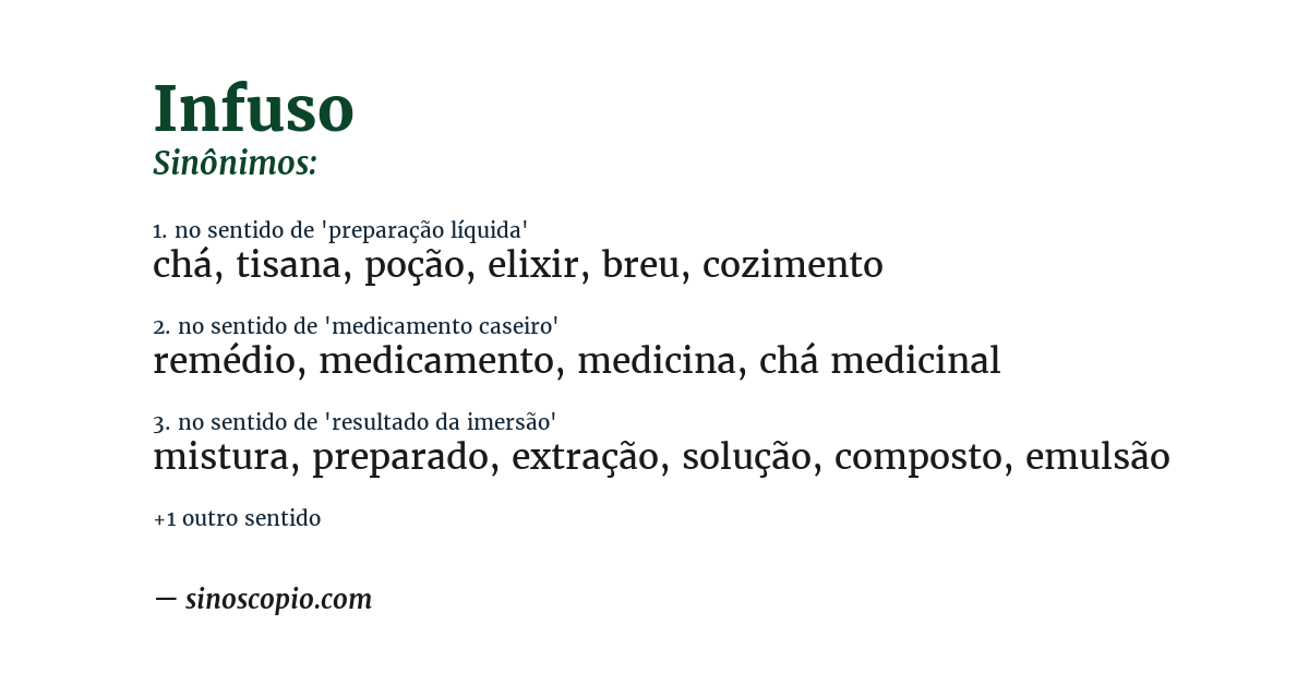 Sinônimo de infuso