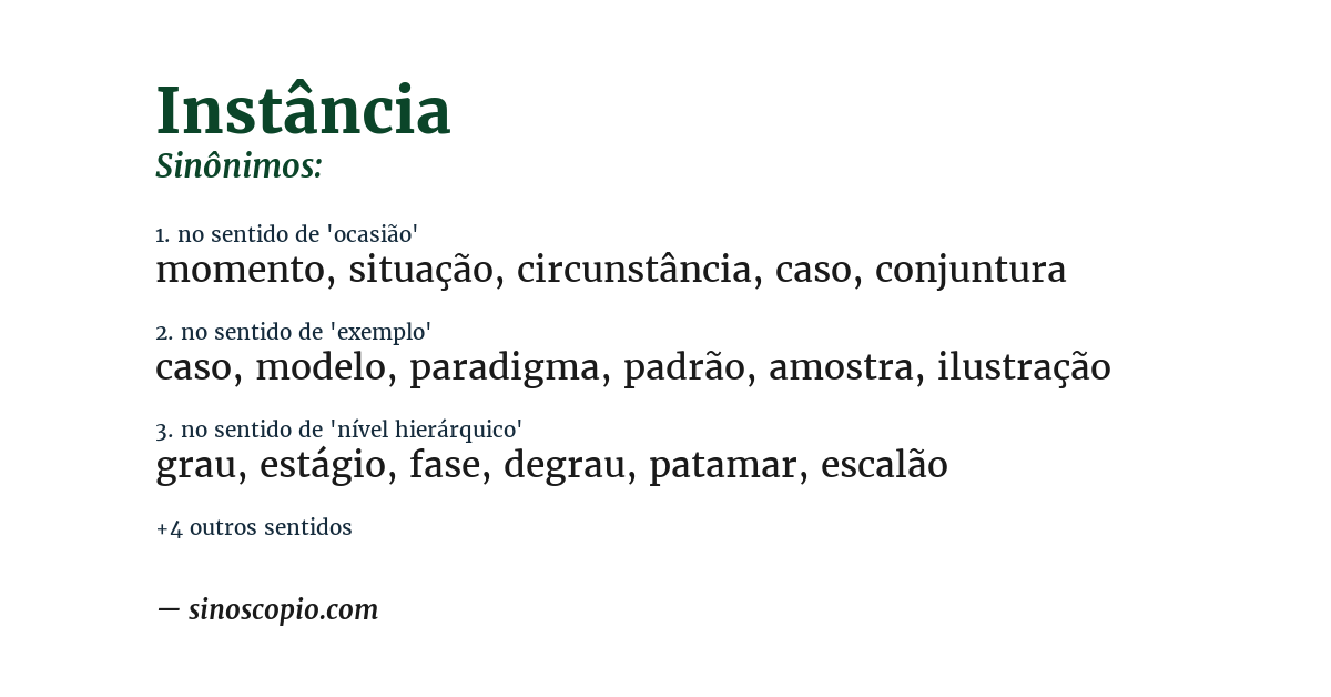 Sinônimo de instância