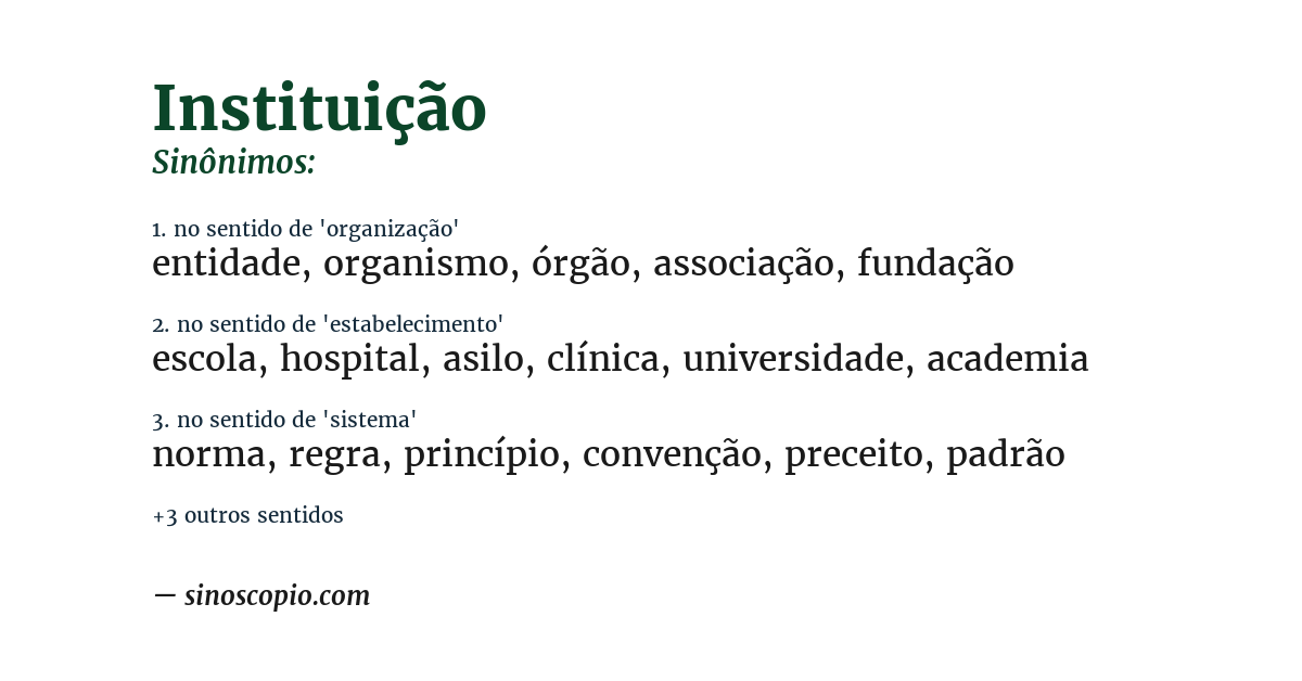 Sinônimo de instituição