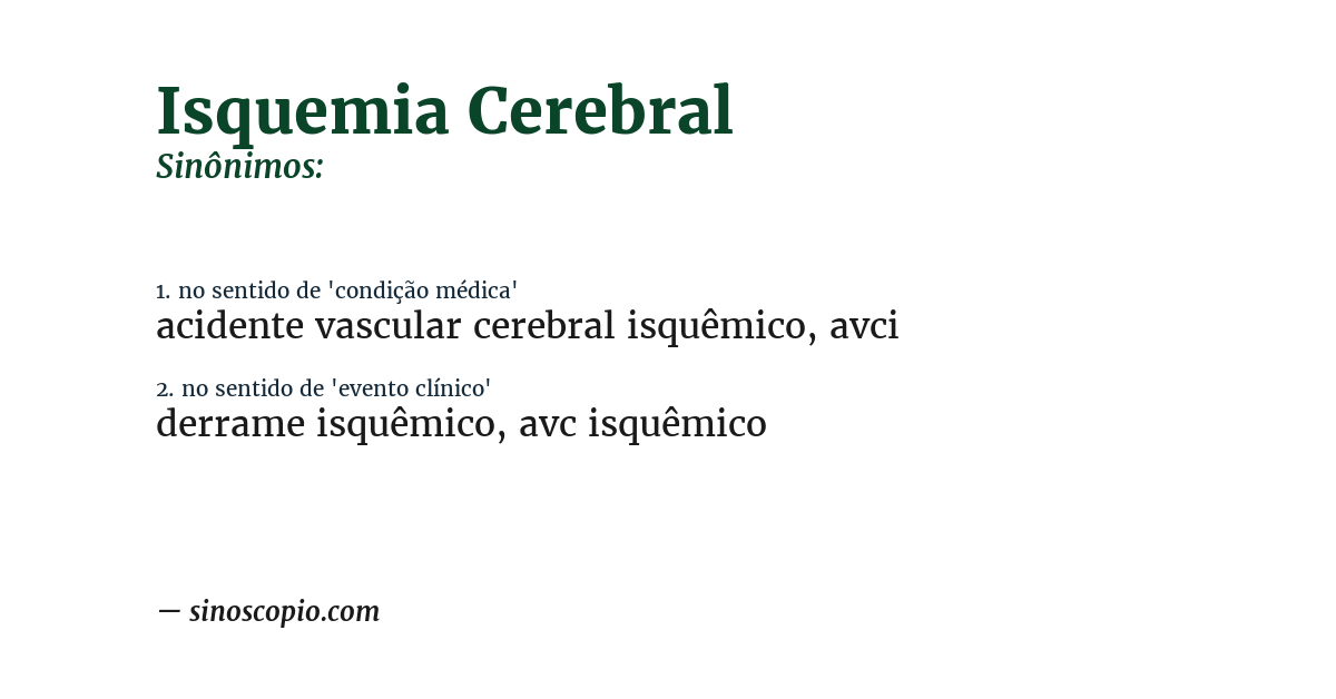 Sinônimo de isquemia cerebral