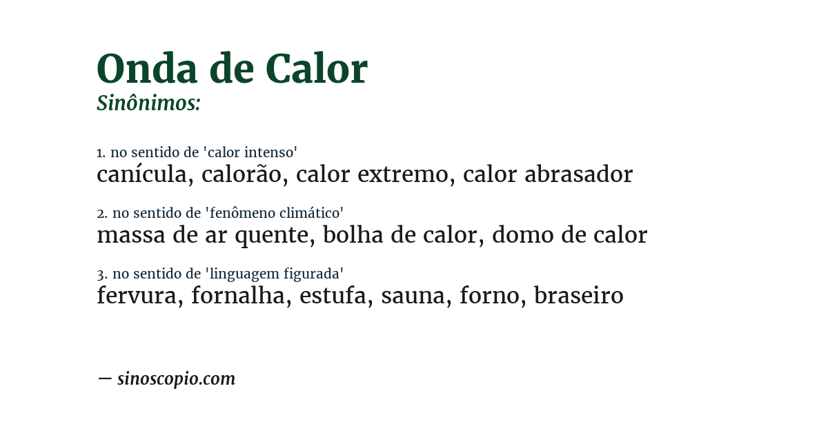 Sinônimo de onda de calor
