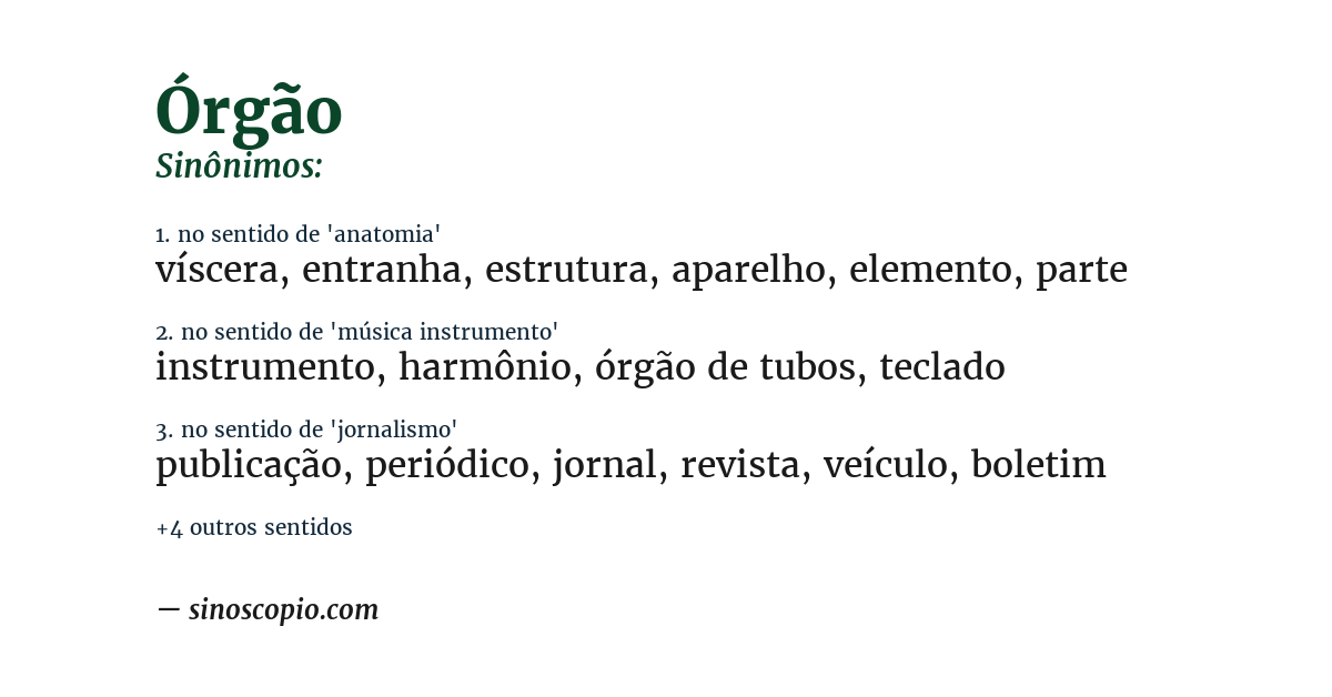 Sinônimo de órgão