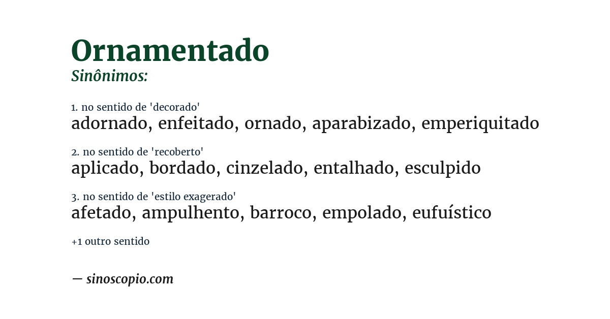 Sinônimo de ornamentado