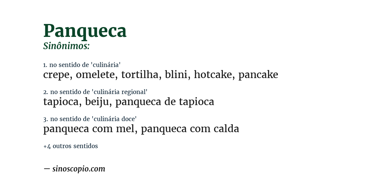 Sinônimo de panqueca