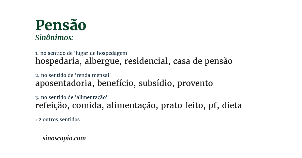 Sinônimo de pensão