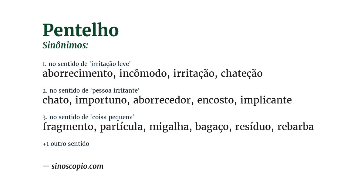Sinônimo de pentelho