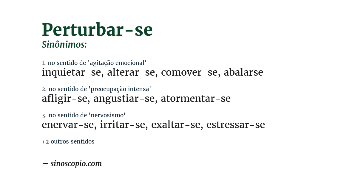 Sinônimo de perturbar-se