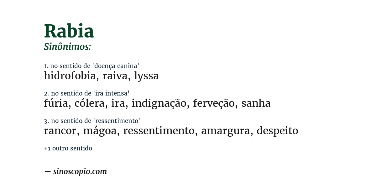 Sinônimo de rabia