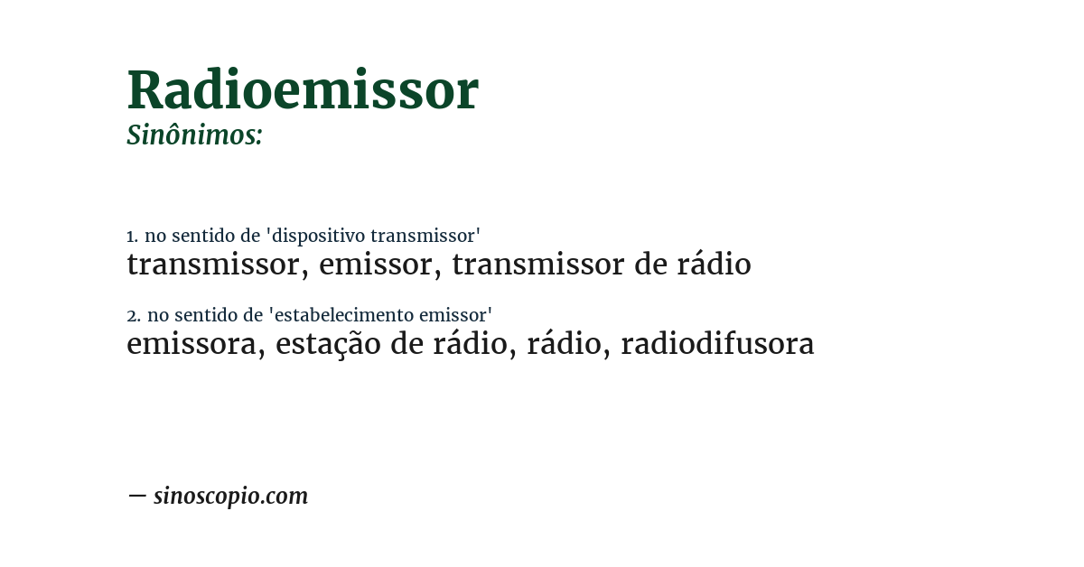 Sinônimo de radioemissor