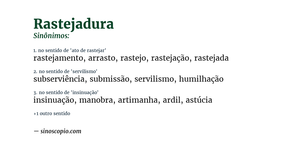 Sinônimo de rastejadura