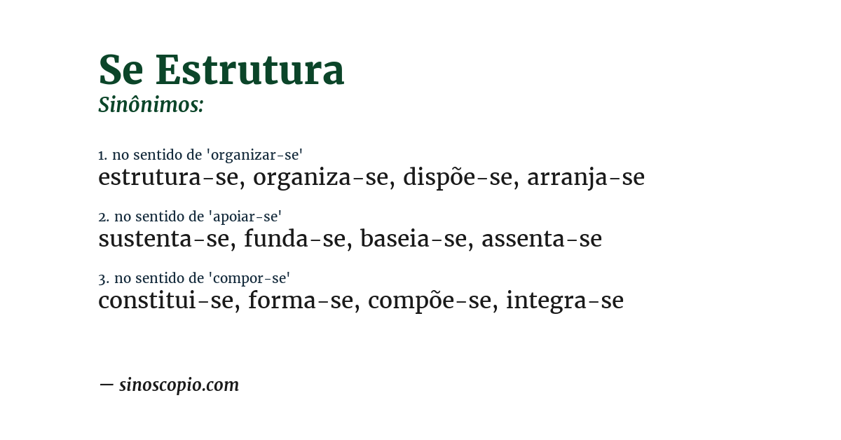 Sinônimo de se estrutura