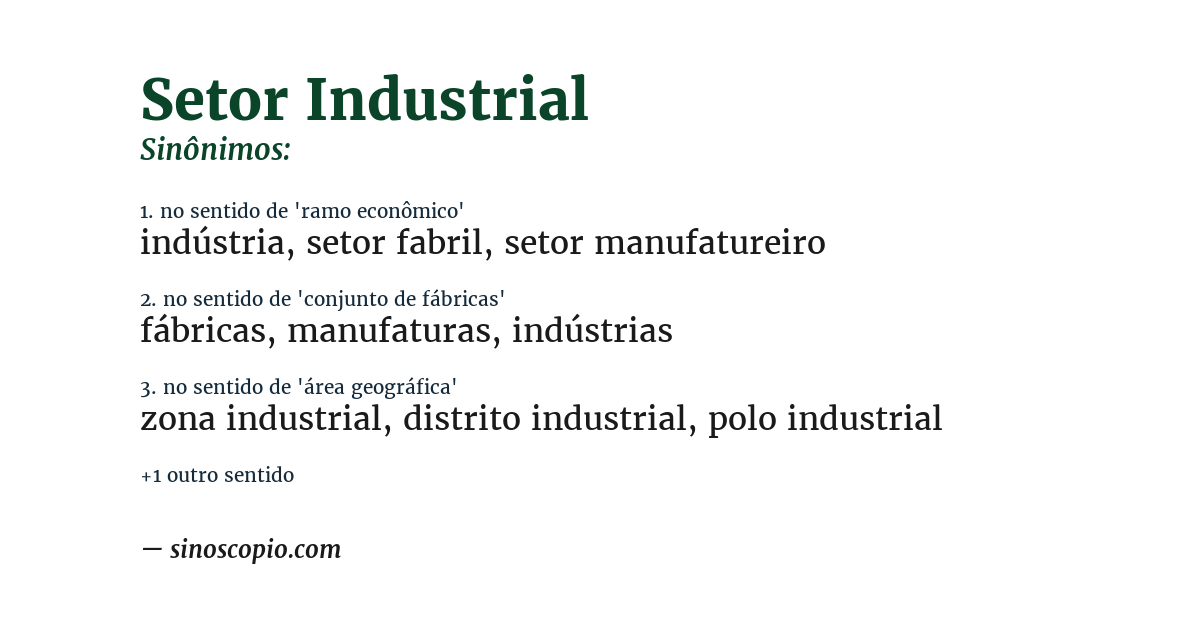 Sinônimo de setor industrial