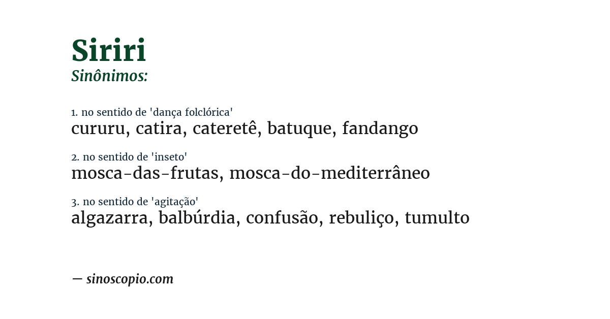 Sinônimo de siriri