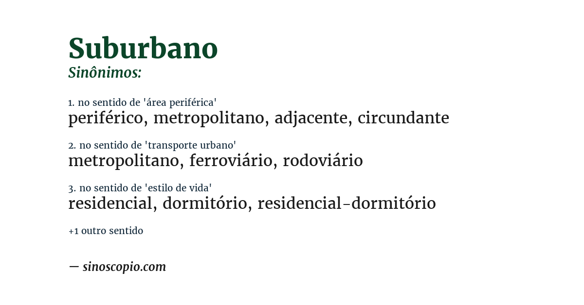 Sinônimo de suburbano