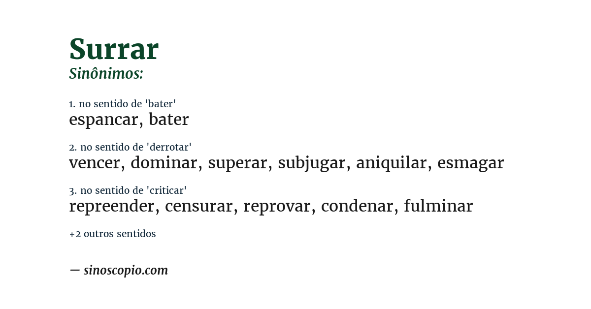 Sinônimo de surrar