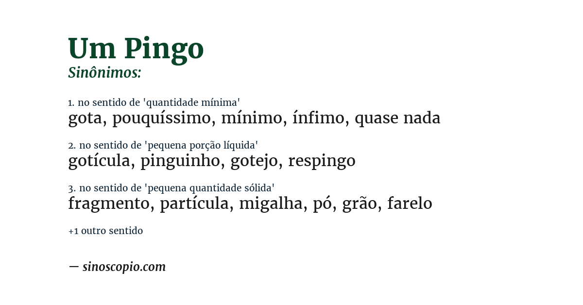Sinônimo de um pingo