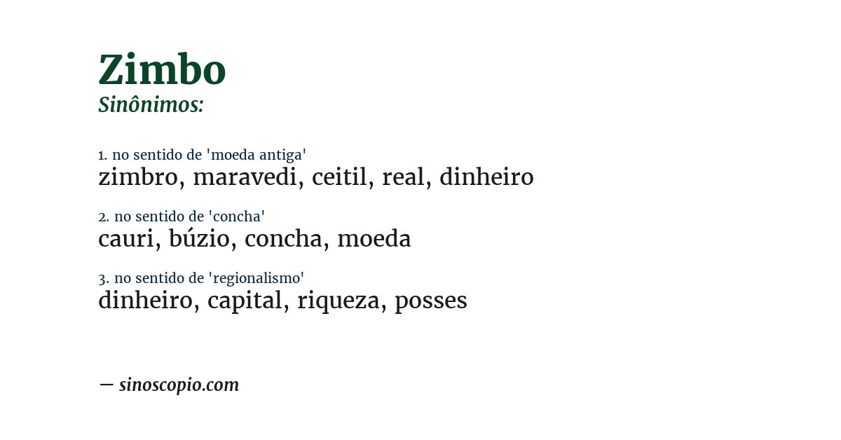 Sinônimo de zimbo
