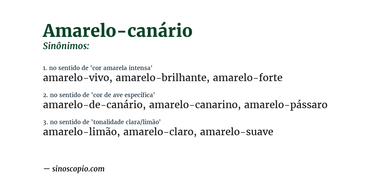 Sinônimo de amarelo-canário