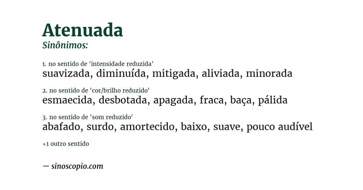 Sinônimo de atenuada