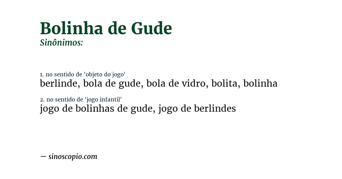 Sinônimo de bolinha de gude