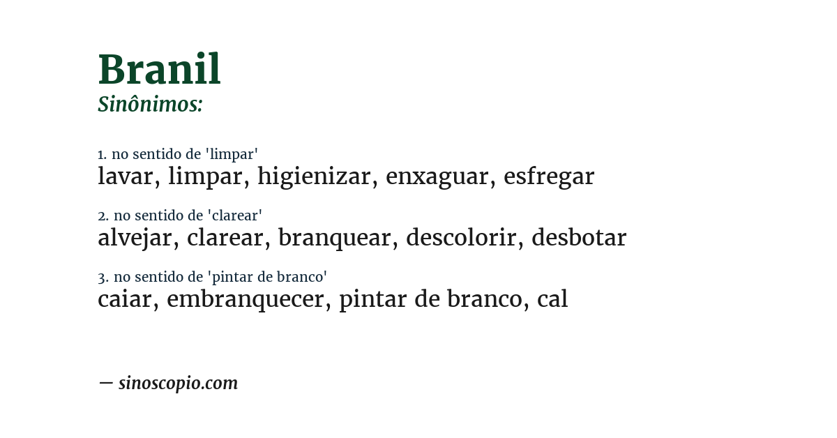 Sinônimo de branil
