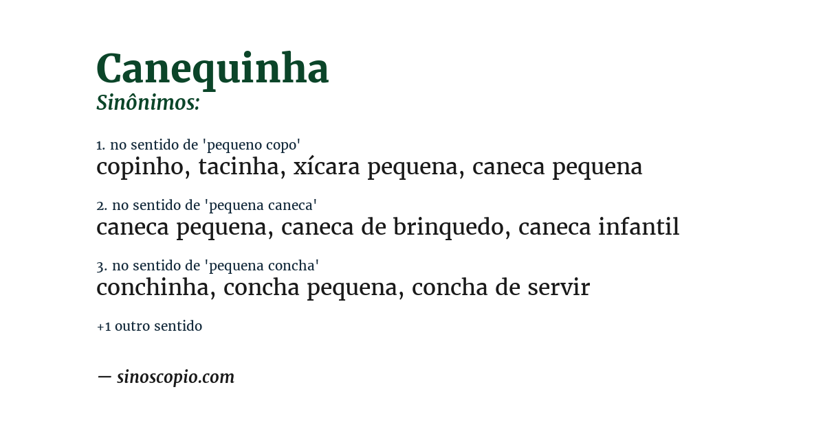Sinônimo de canequinha