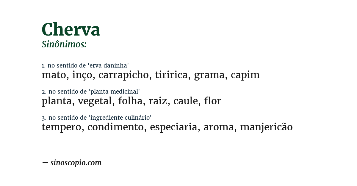 Sinônimo de cherva