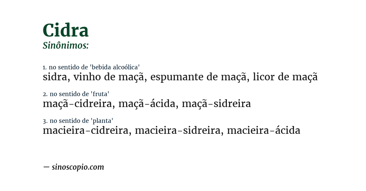 Sinônimo de cidra