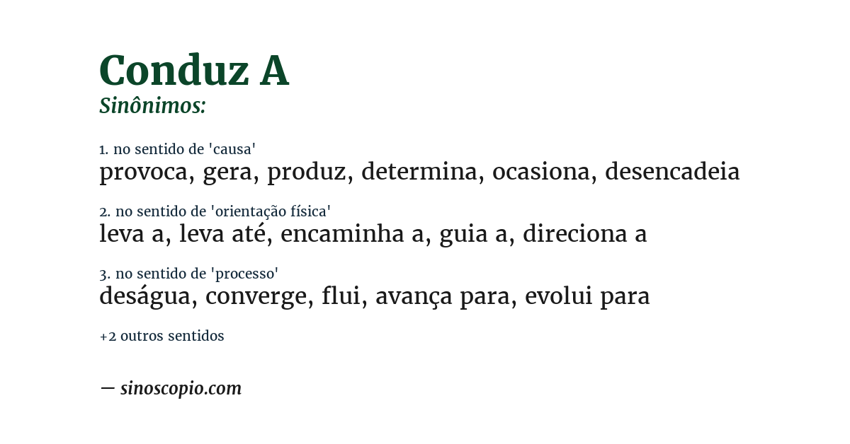 Sinônimo de conduz a