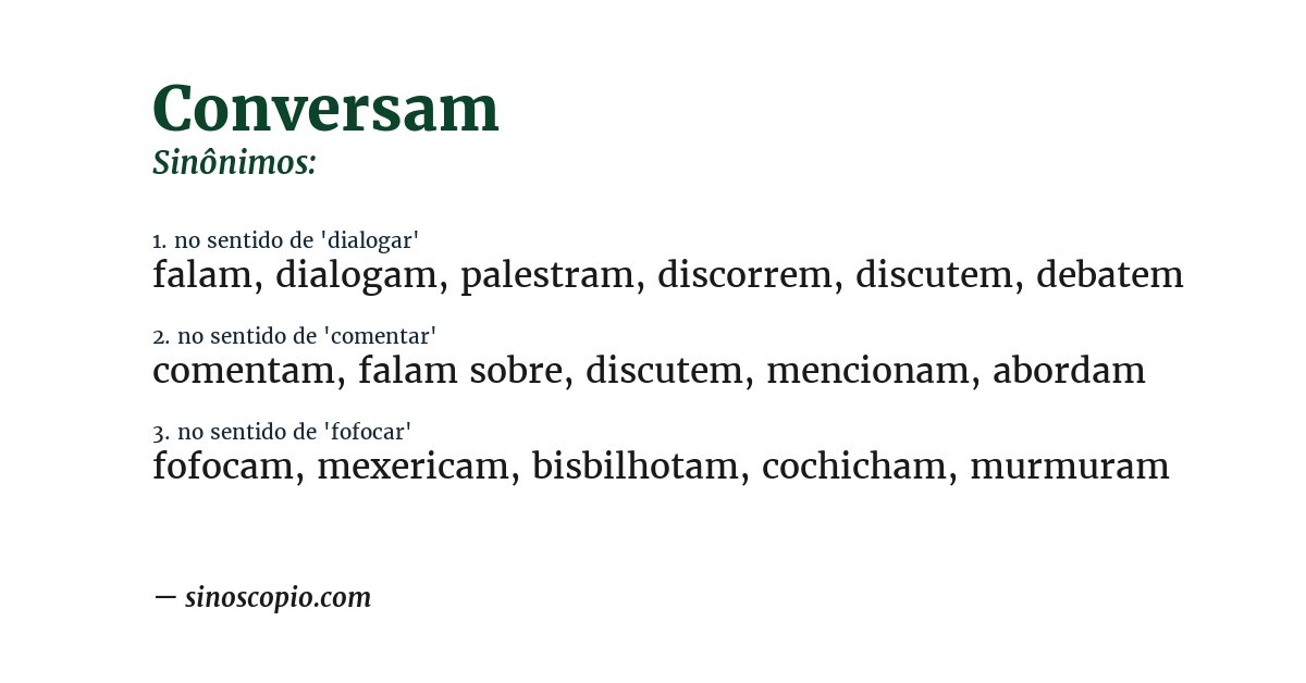 Sinônimo de conversam