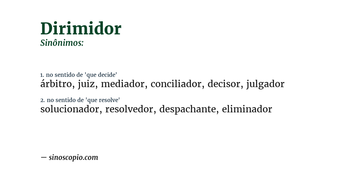 Sinônimo de dirimidor