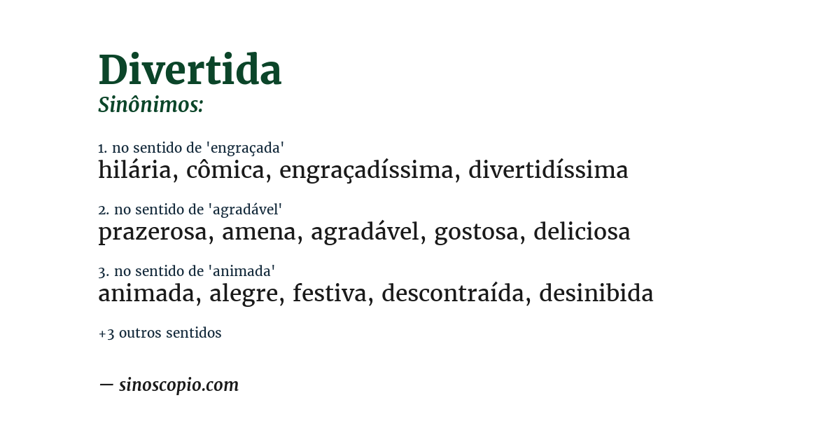 Sinônimo de divertida
