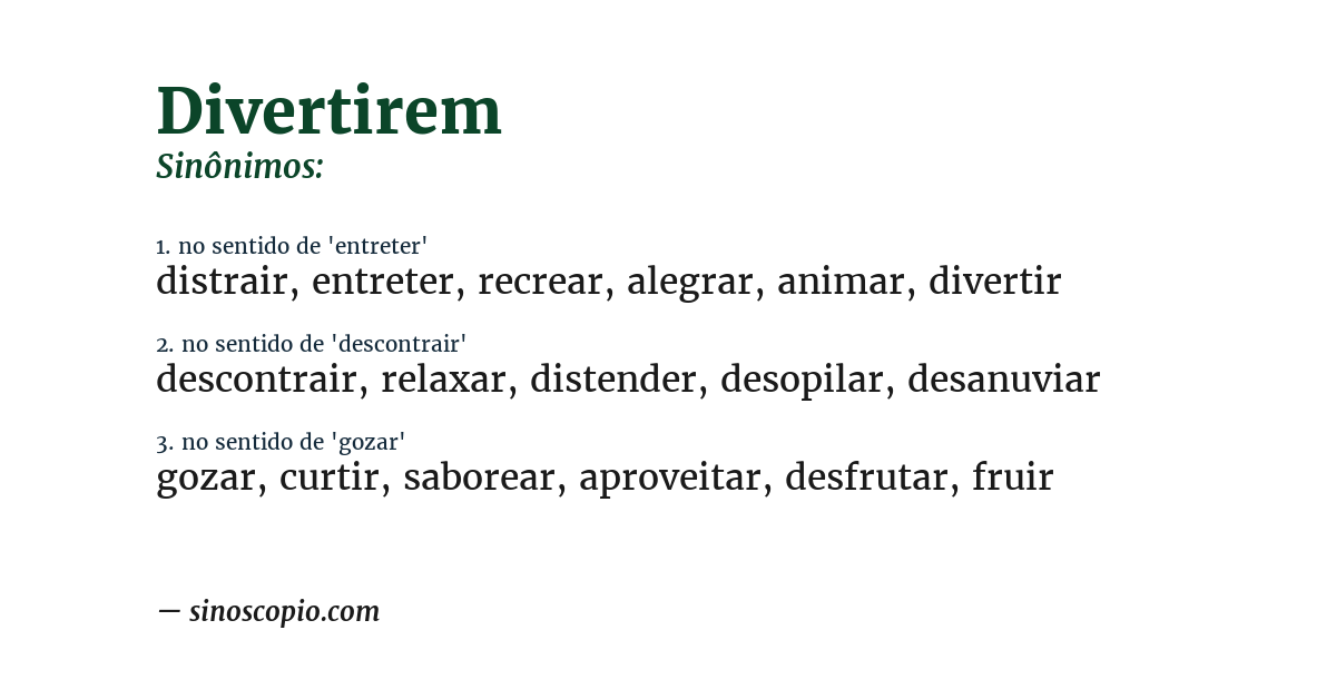 Sinônimo de divertirem