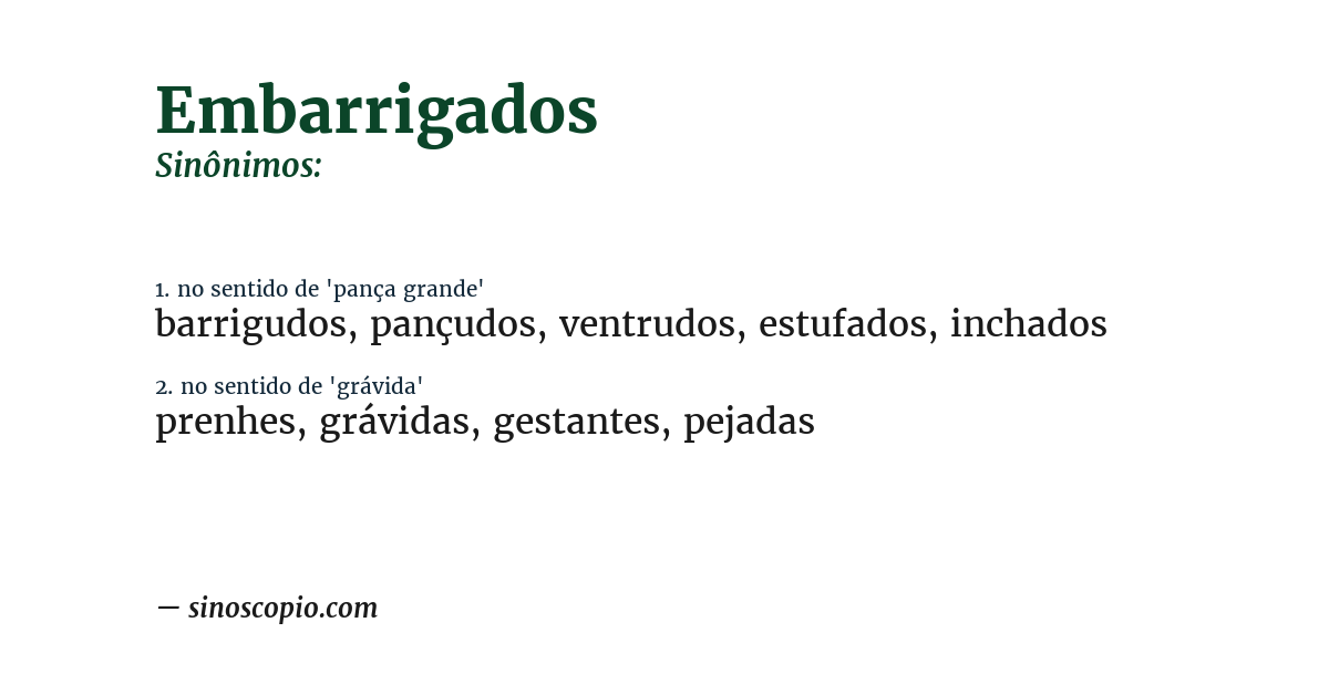 Sinônimo de embarrigados