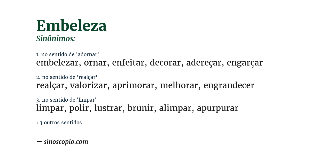Sinônimo de embeleza