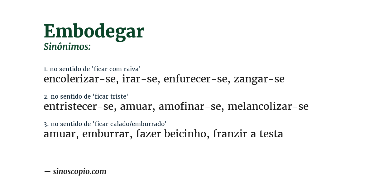 Sinônimo de embodegar