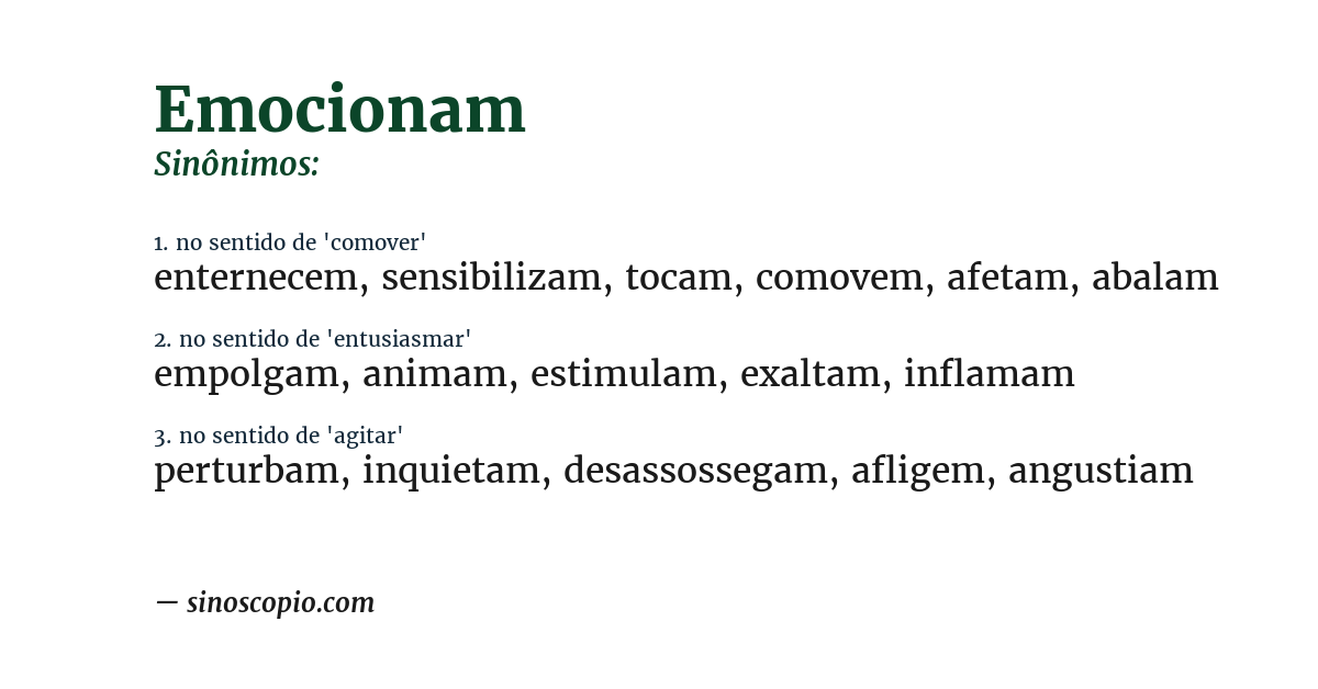 Sinônimo de emocionam