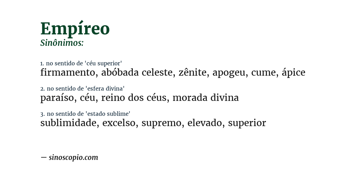 Sinônimo de empíreo
