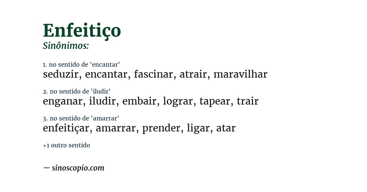 Sinônimo de enfeitiço