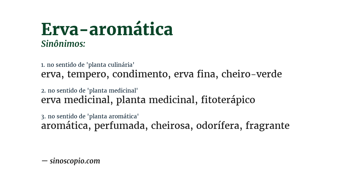 Sinônimo de erva-aromática