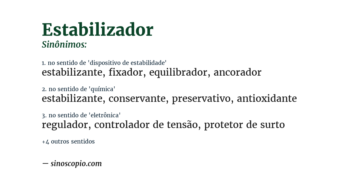 Sinônimo de estabilizador