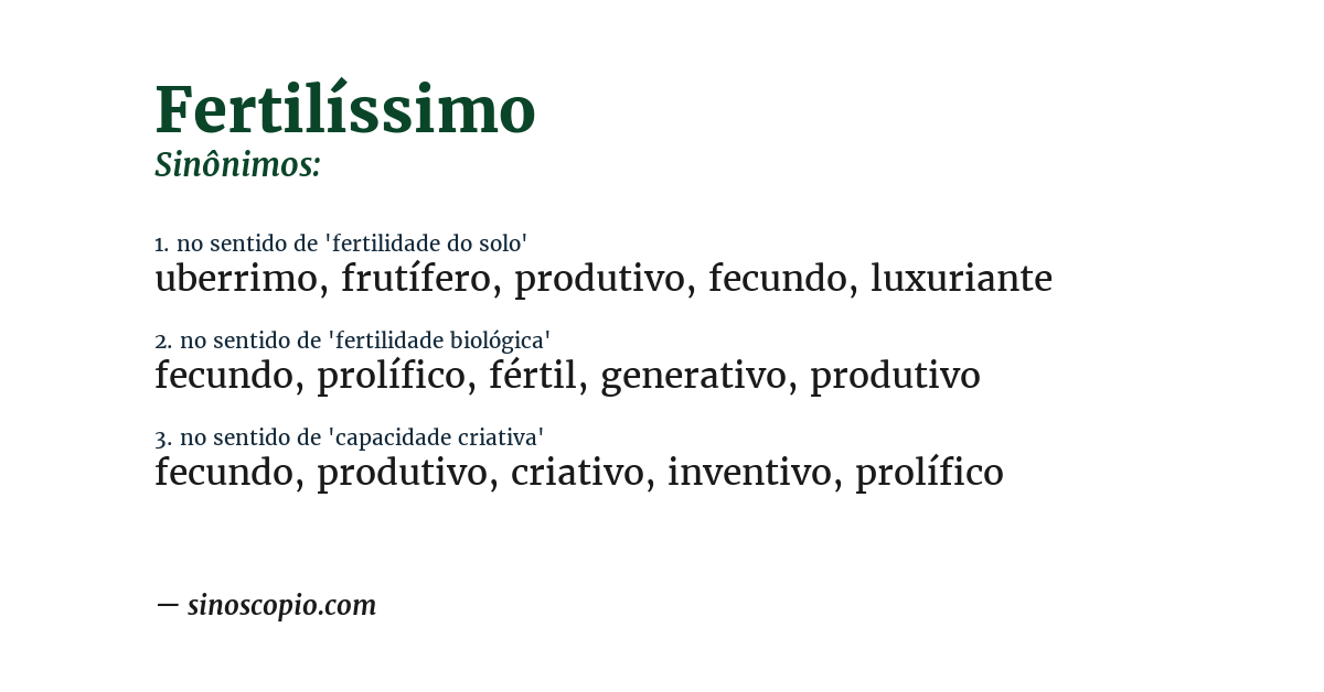 Sinônimo de fertilíssimo