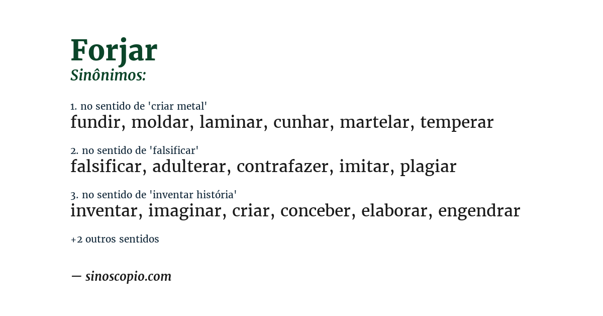 Sinônimo de forjar
