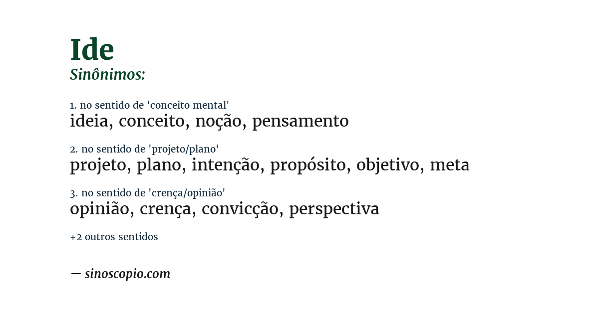 Sinônimo de ide