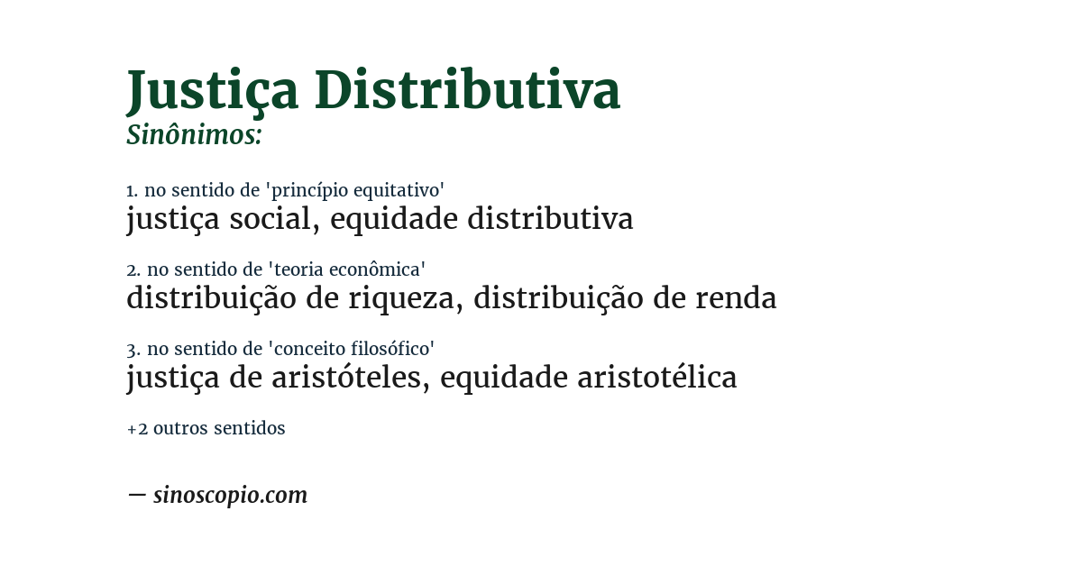 Sinônimo de justiça distributiva