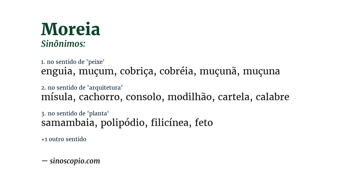 Sinônimo de moreia